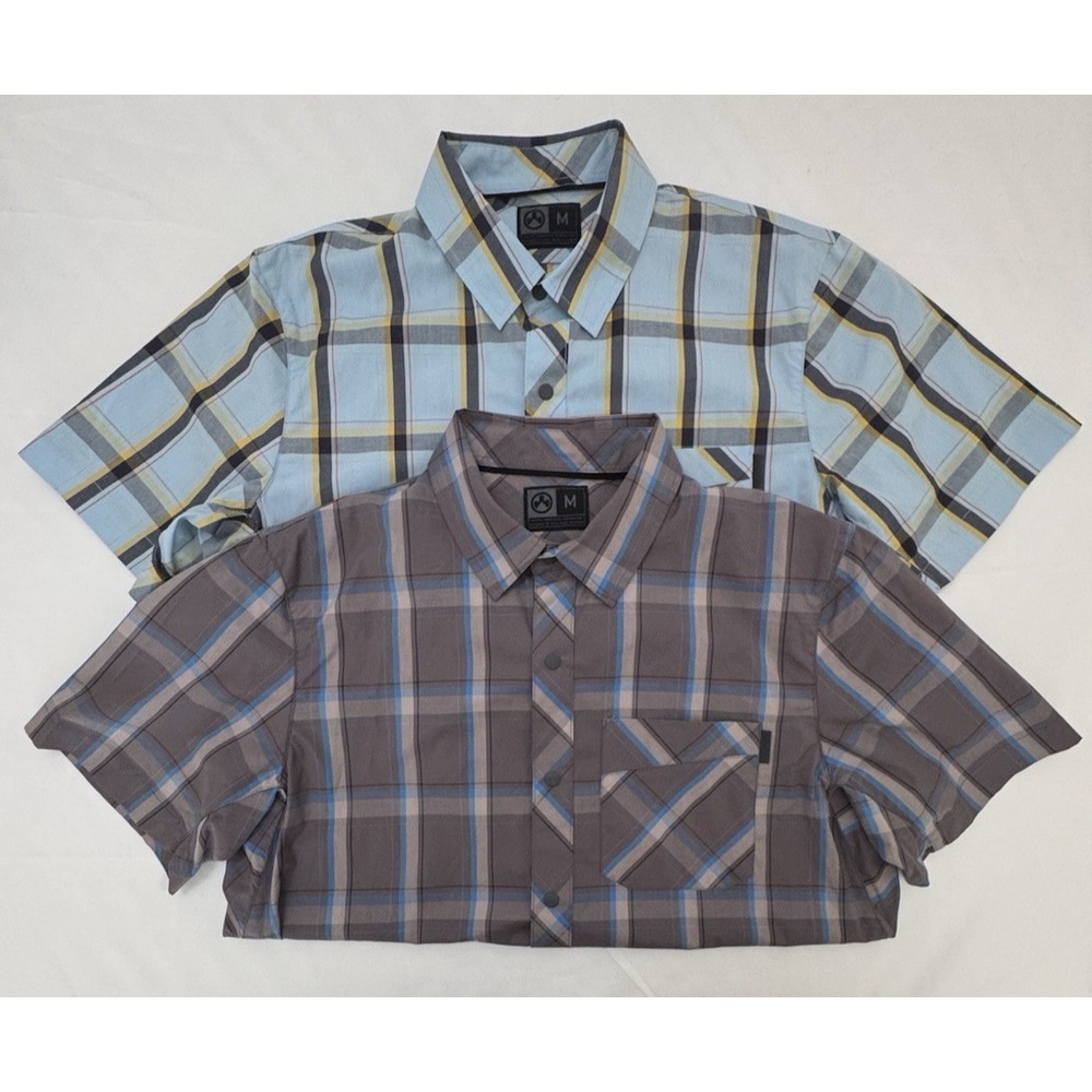 Magpul Industries Tactical Short Sleeve Shirt Men Size M SnapDown Plaid Lot of 2